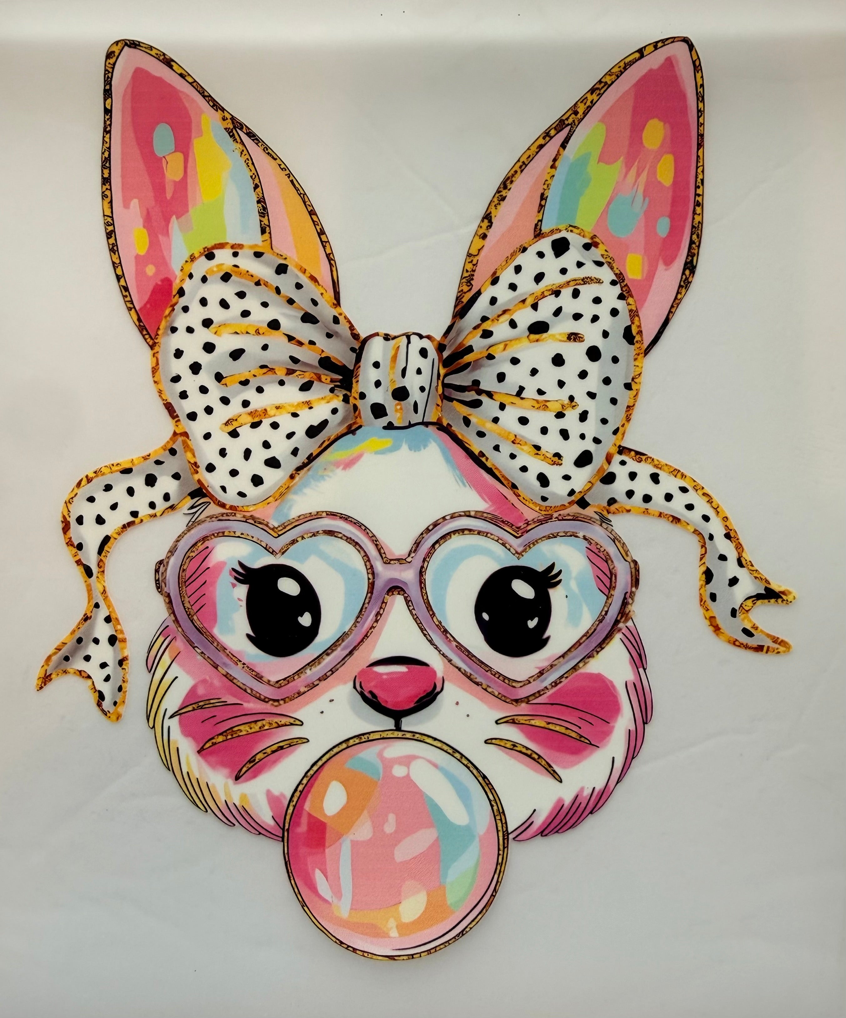 Bunny blowing bubble