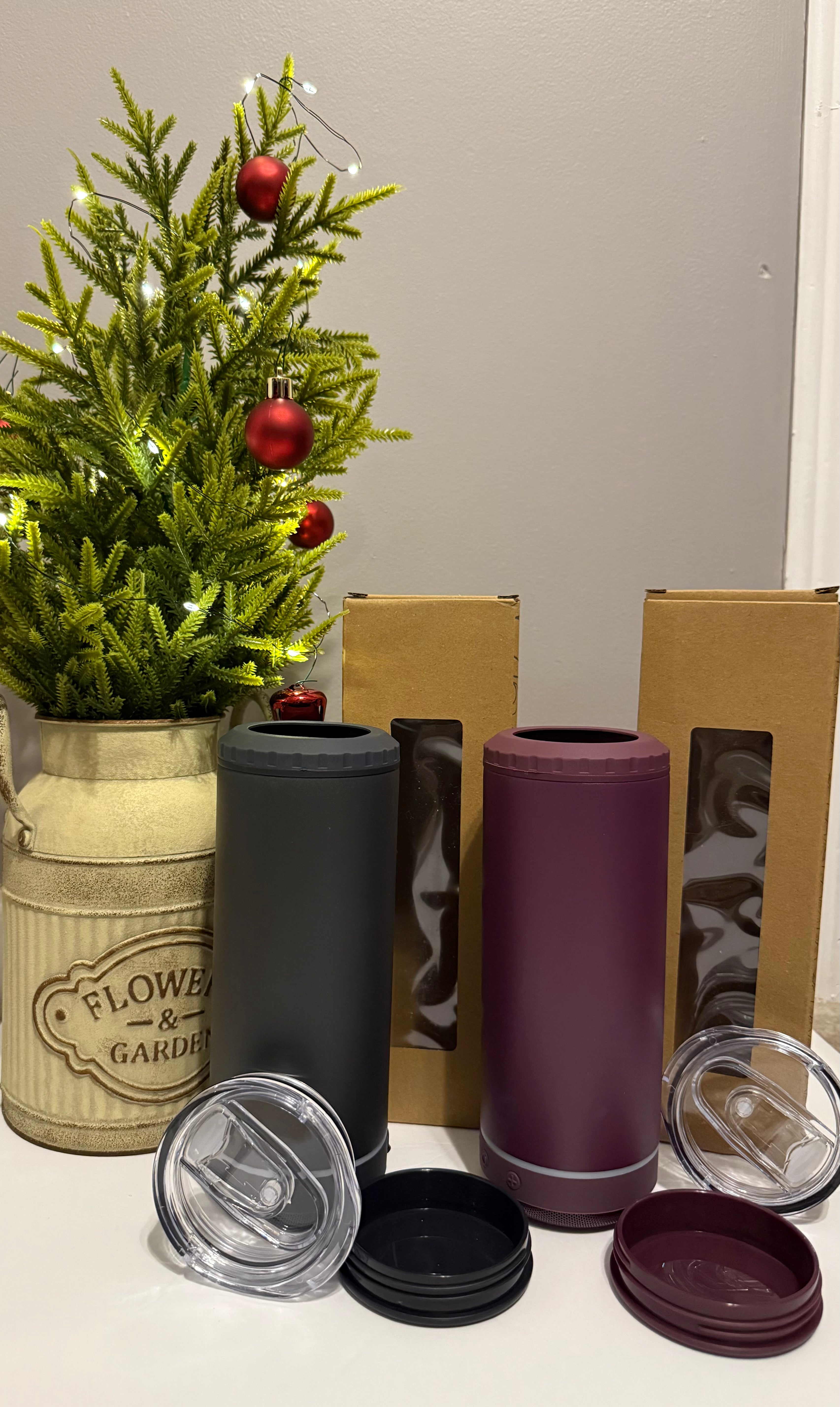 4-in-1 Powder-Coated Can Cooler Speaker